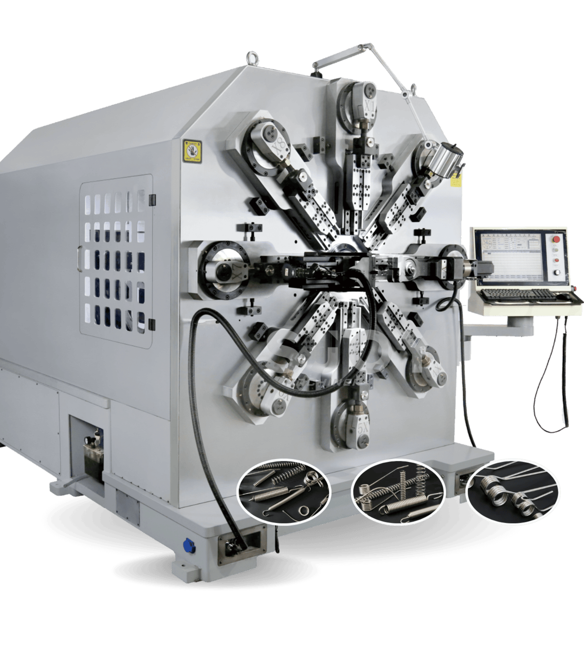 SJFJ-1280R CNC Spring Machine with advanced technology, designed for high-precision spring production with a wide range of customizable features for various industrial applications.