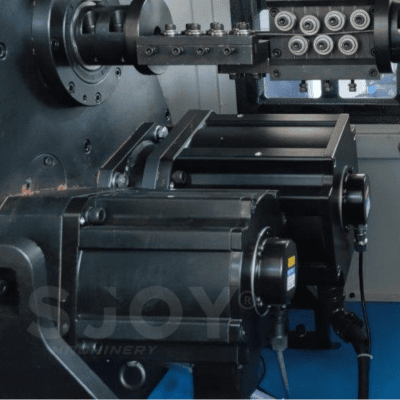 Sjoy machine structure diagram, illustrating the robust design and advanced components of CNC spring and wire forming machines for enhanced performance.