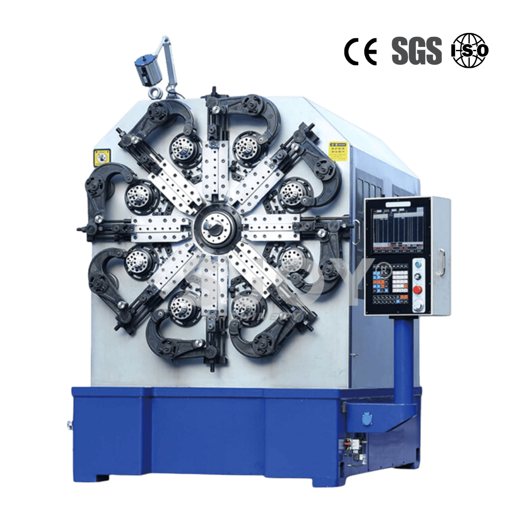 Sjoy sjfj-1260rcnc CNC spring machine with precise control systems, designed for efficient and accurate spring manufacturing across various wire diameters and complex geometries.