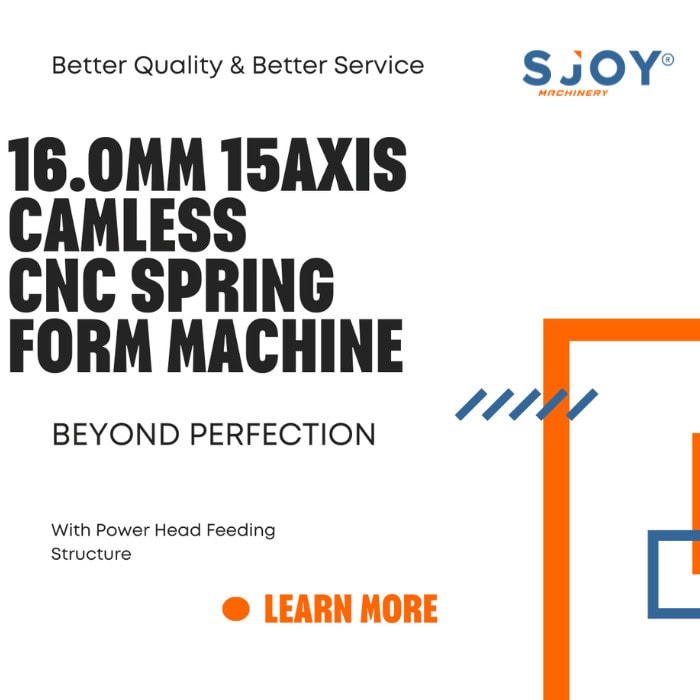 Sjoy spring machines, showcasing advanced technology and precision engineering for high-quality spring production