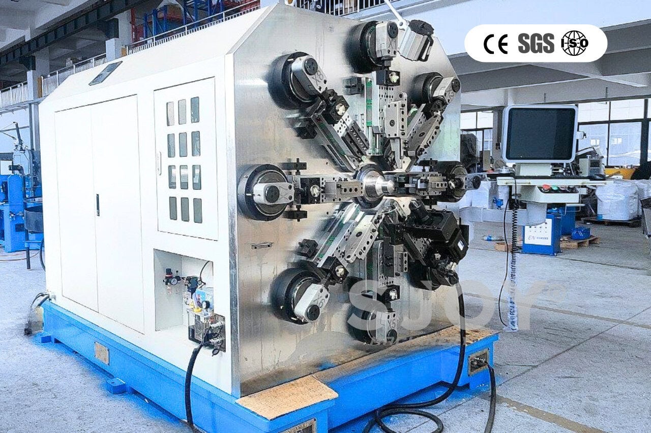 Sjoy SJFJ-1260R CNC spring machine, designed for high-precision spring forming, ideal for producing complex spring shapes with various wire diameters.