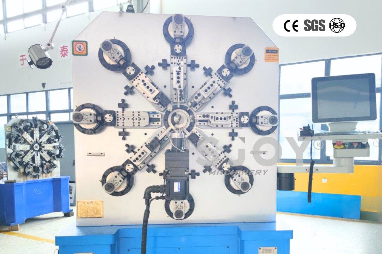 Sjoy SJFJ-1250R CNC spring machine, designed for high-precision spring forming, ideal for producing complex spring shapes with various wire diameters.